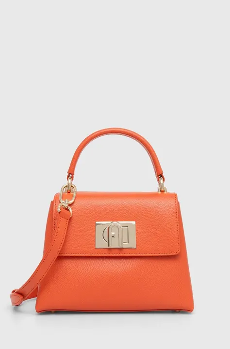 Кожаная сумочка Furla цвет оранжевый