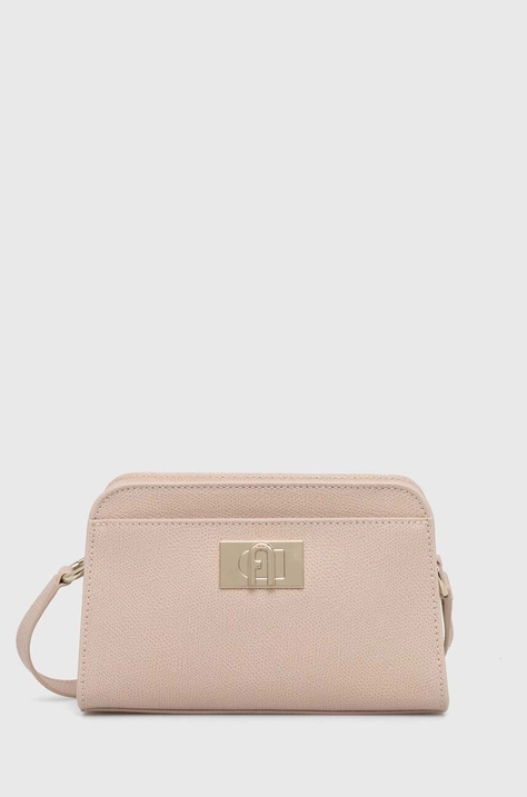 Furla borsa a mano in pelle colore beige