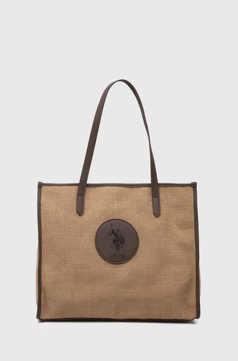 Пляжна сумка U.S. Polo Assn. колір коричневий