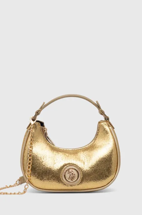 Τσάντα U.S. Polo Assn. χρώμα: χρυσαφί