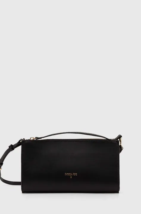 Δερμάτινη τσάντα Patrizia Pepe χρώμα: μαύρο, 2B0072 L061