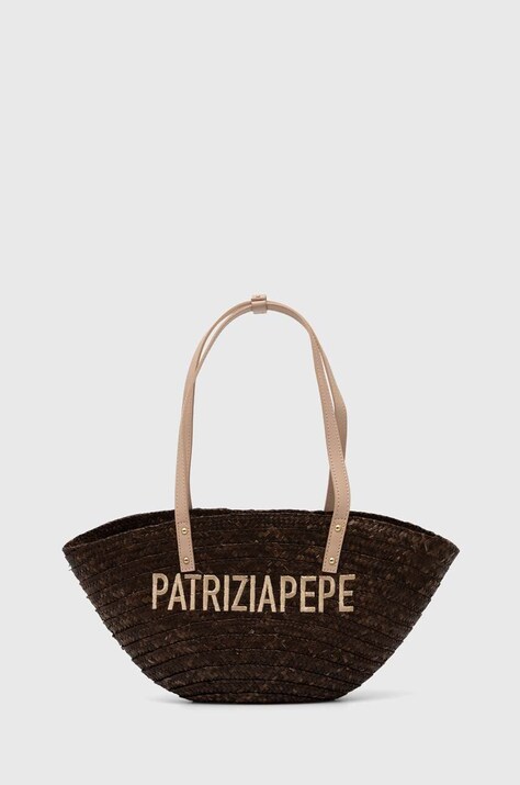 Patrizia Pepe geanta de plaja culoarea maro, 2B0094 L070