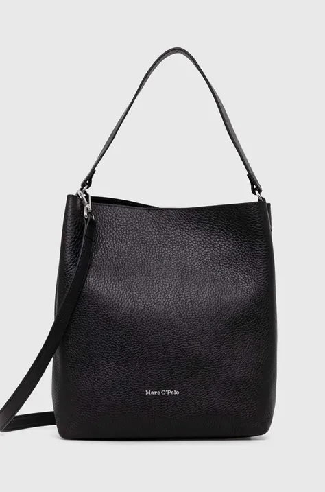 Δερμάτινη τσάντα Marc O'Polo χρώμα: μαύρο, 40219651101109 40219651101109