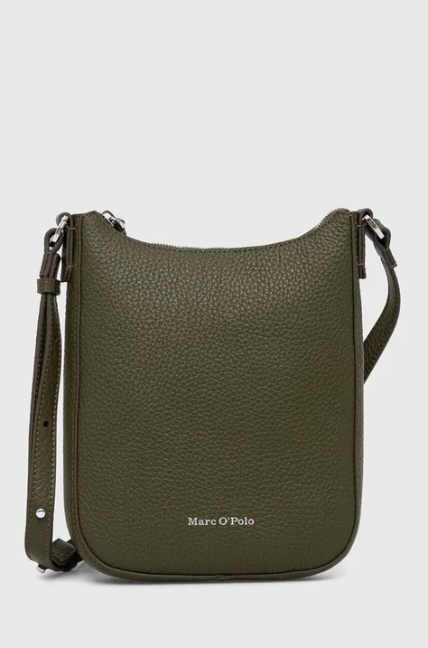 Kožená kabelka Marc O'Polo zelená barva, 40219650701109