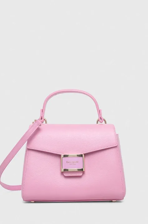 Usnjena torbica Kate Spade roza barva