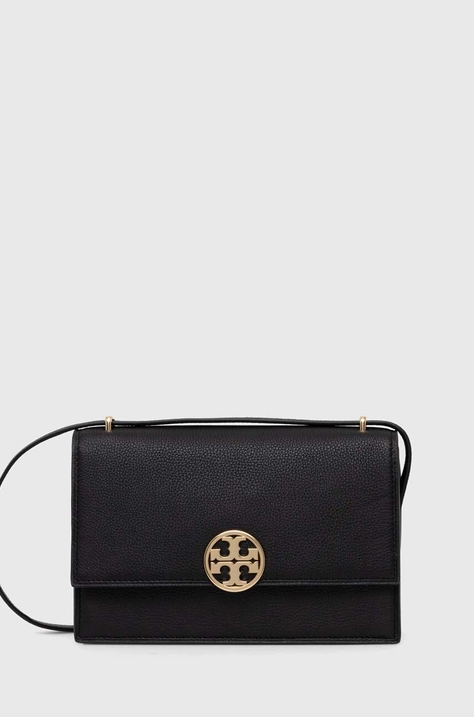 Шкіряна сумочка Tory Burch Miller Shoulder Bag колір чорний 154703.001