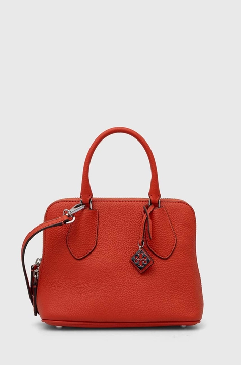 Tory Burch torebka skórzana Mini Pebbled Swing kolor pomarańczowy 155619.601