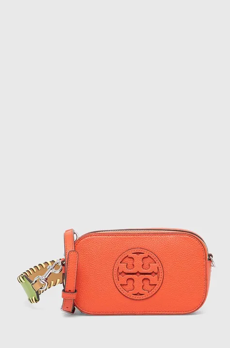 Kožená kabelka Tory Burch Miller Mini oranžová farba, 159348.601