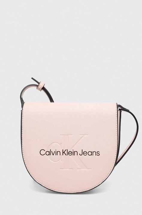 Τσάντα Calvin Klein Jeans χρώμα: ροζ