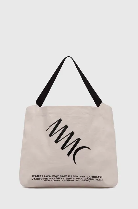 Βαμβακερή τσάντα MMC STUDIO χρώμα: μπεζ, LOGO.BAG