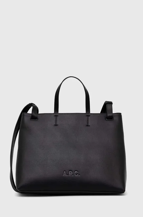 Τσάντα A.P.C. Cabas Market Small χρώμα: μαύρο, PUABL.F61860.LZZ