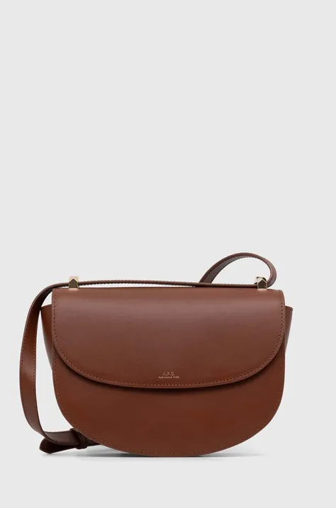 A.P.C. leather handbag Sac Geneve brown color PXAWV.F61161.CAD