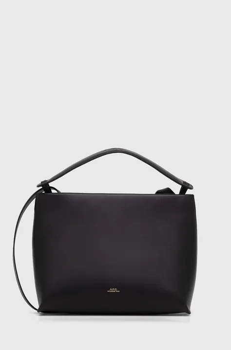 Δερμάτινη τσάντα A.P.C. Sac Ashley χρώμα: μαύρο, PXAWV.F61739.LZZ