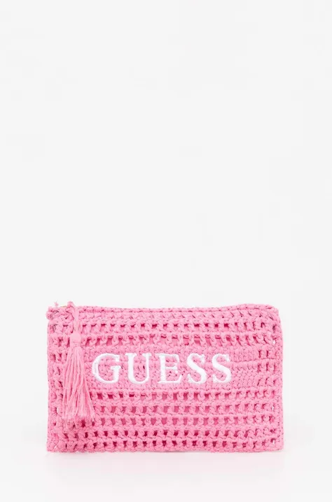 Kozmetična torbica Guess roza barva, E4GZ07 WG4X0