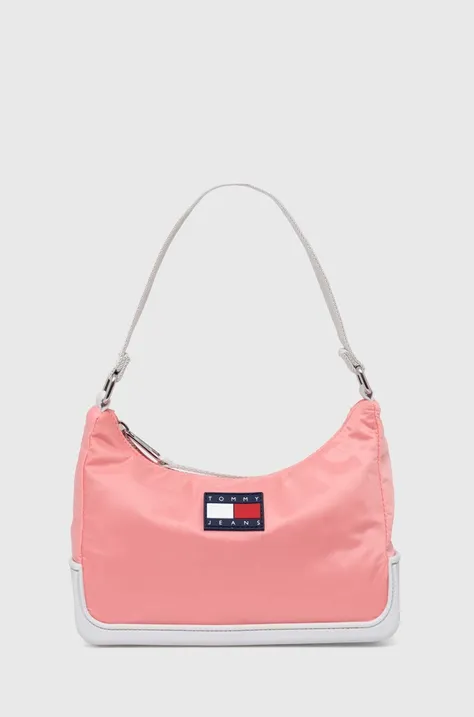 Τσάντα Tommy Jeans χρώμα: ροζ, AW0AW15949