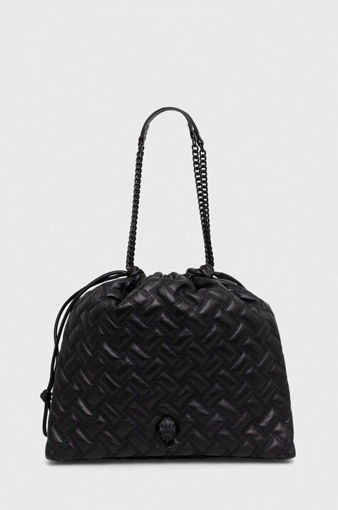 Usnjena torbica Kurt Geiger London črna barva