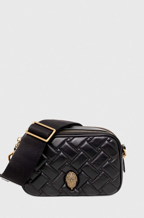 Usnjena torbica Kurt Geiger London črna barva