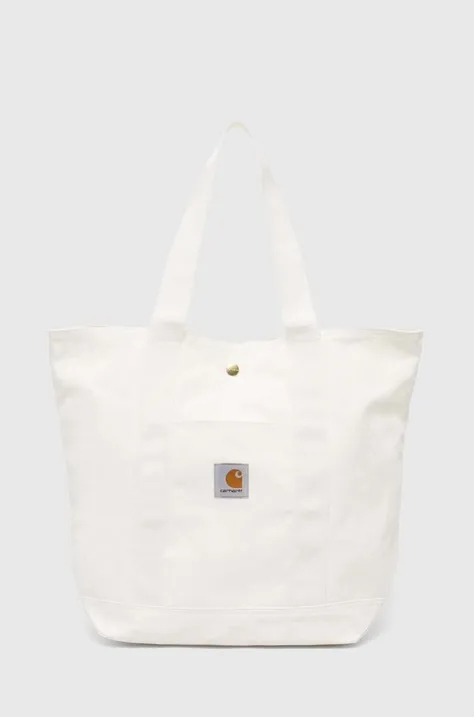 Τσάντα Carhartt WIP Canvas Tote χρώμα: μπεζ, I033102.D602