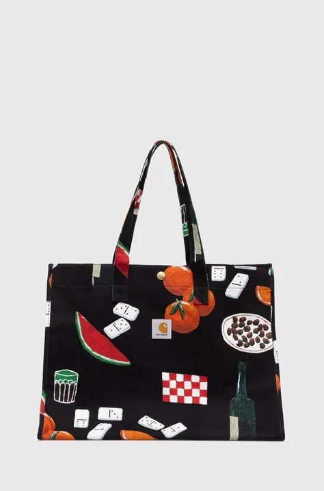 Τσάντα Carhartt WIP Canvas Graphic Beach Bag χρώμα: μαύρο, I033104.23JXX