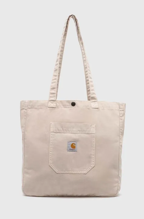 Βαμβακερή τσάντα Carhartt WIP Garrison Tote χρώμα: μπεζ, I033157.1YC4J