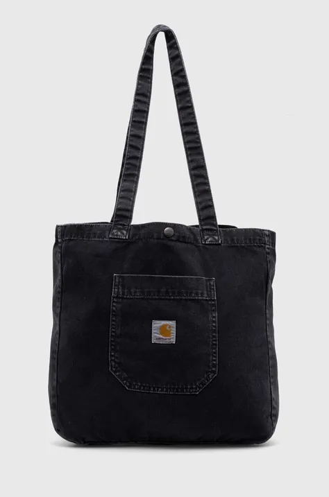 Βαμβακερή τσάντα Carhartt WIP Garrison Tote χρώμα: μαύρο, I033157.894J