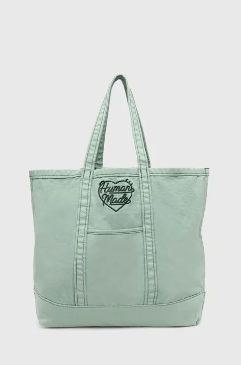 Human Made borsetta Garment Dyed Tote Bag colore verde HM27GD037