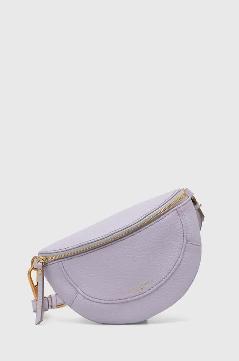 Kožená kabelka Gianni Chiarini fialová farba