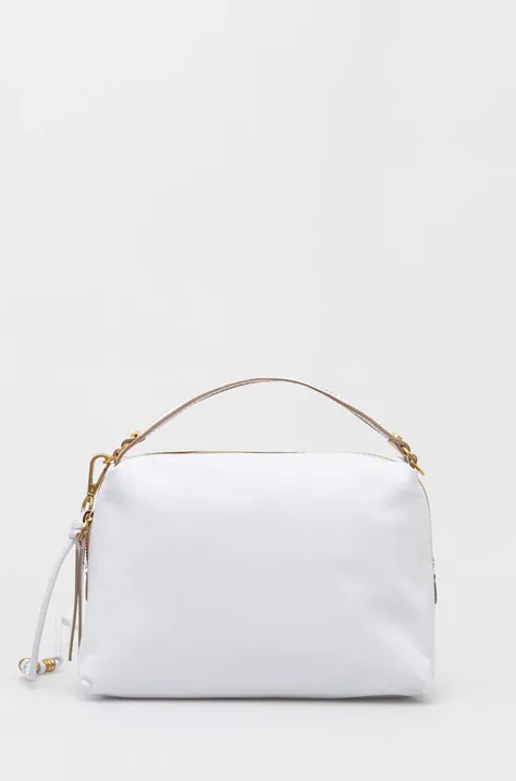 Kožená kabelka Gianni Chiarini biela farba