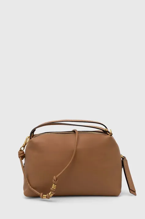 Kožená kabelka Gianni Chiarini hnedá farba