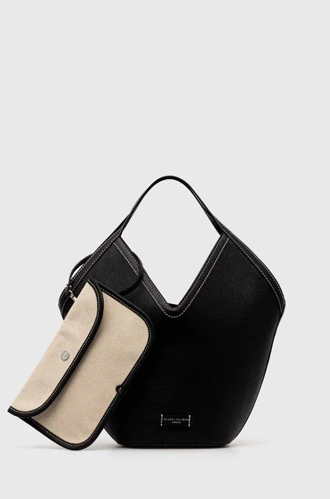 Usnjena torbica Gianni Chiarini črna barva