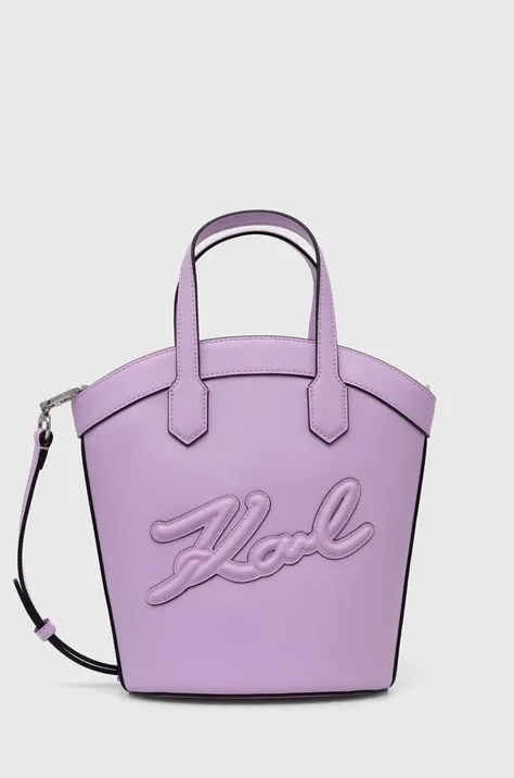 Torbica Karl Lagerfeld vijolična barva