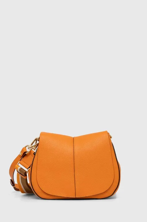 Kožená kabelka Gianni Chiarini oranžová farba