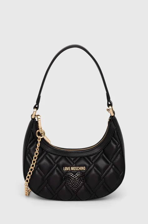 Δερμάτινη τσάντα Love Moschino χρώμα: μαύρο