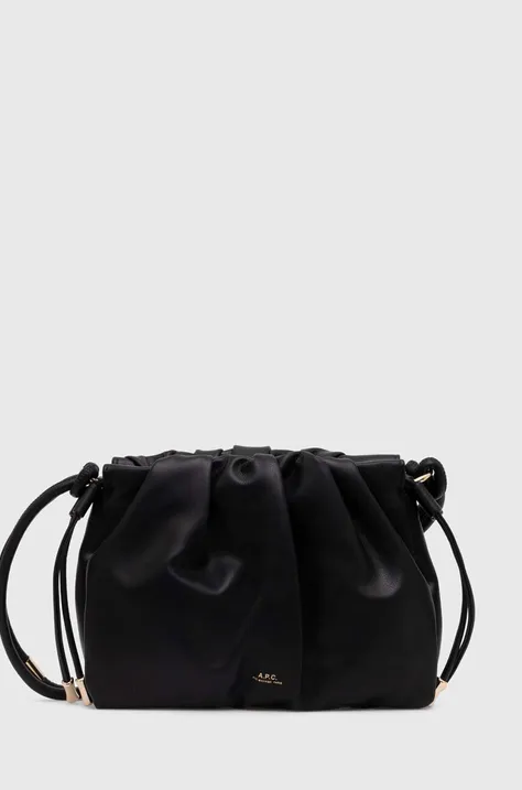 Τσάντα A.P.C. sac ninon shoulder mini χρώμα: μαύρο, PUAAT-F61644