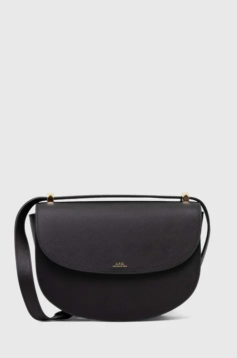 A.P.C. leather handbag sac geneve black color PXBJQ-F61161
