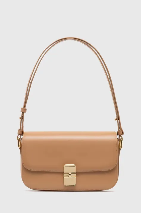 A.P.C. leather handbag sac grace baguette brown color PXBMW-F61615