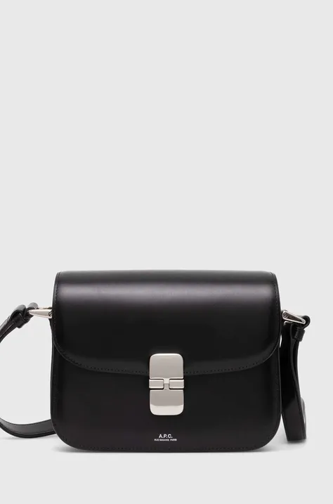 Шкіряна сумочка A.P.C. sac grace small колір чорний PXBVN-F61413