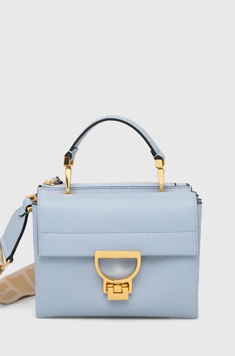 Coccinelle borsa a mano in pelle colore blu