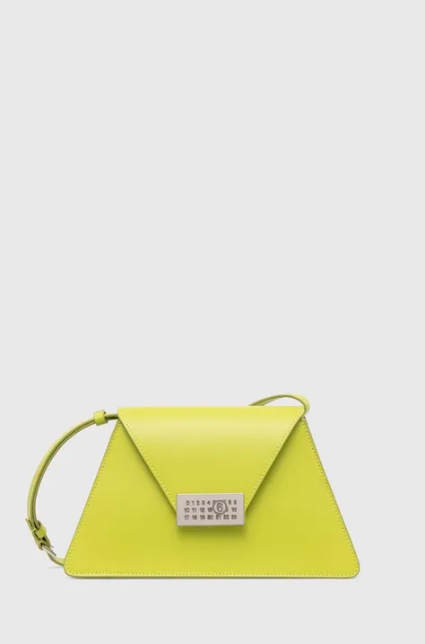 Δερμάτινη τσάντα MM6 Maison Margiela χρώμα: πράσινο, SB5ZH0010