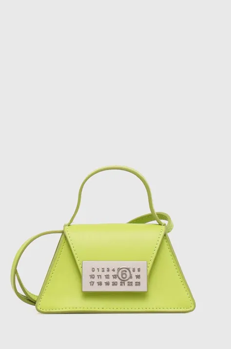 Kožená kabelka MM6 Maison Margiela zelená farba, SB5ZI0006