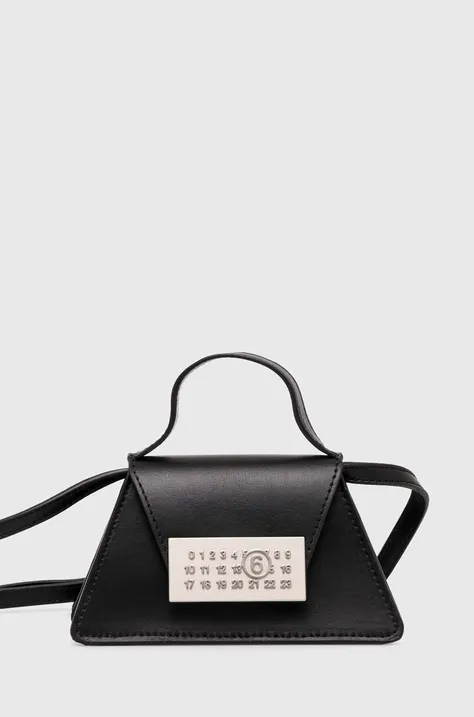Δερμάτινη τσάντα MM6 Maison Margiela χρώμα: μαύρο, SB5ZI0006