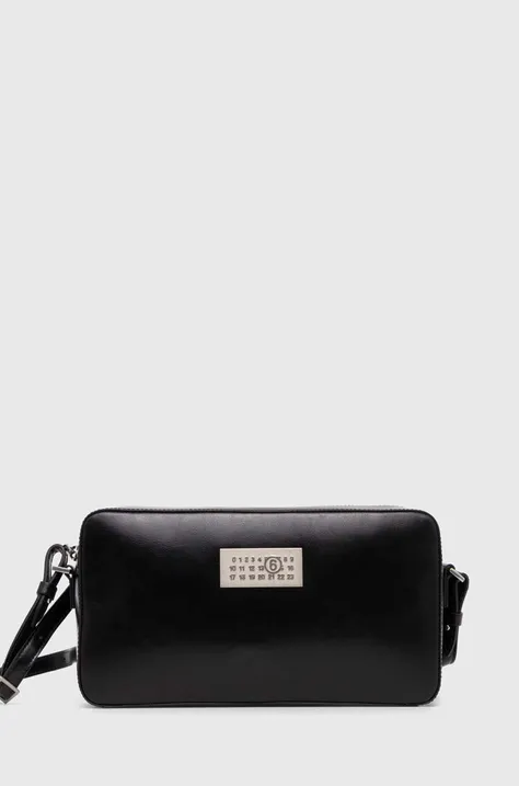 Δερμάτινη τσάντα MM6 Maison Margiela Numeric χρώμα: μαύρο, SB6WG0012