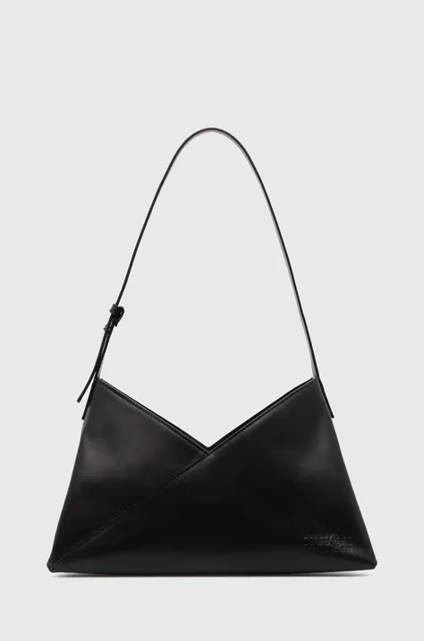 Шкіряна сумочка MM6 Maison Margiela Japanese 6 Baguette Soft колір чорний SB6ZH0014