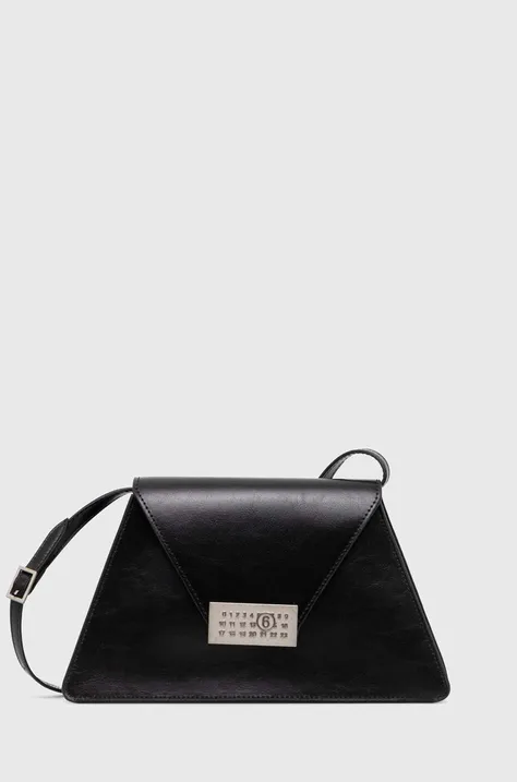 Δερμάτινη τσάντα MM6 Maison Margiela Numeric Bag Medium χρώμα: μαύρο, SB6ZH0015