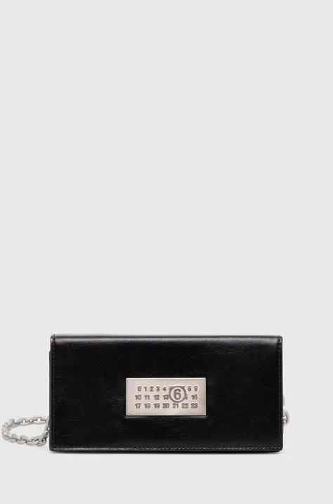 MM6 Maison Margiela leather handbag Numeric Chain black color SB6ZI0011
