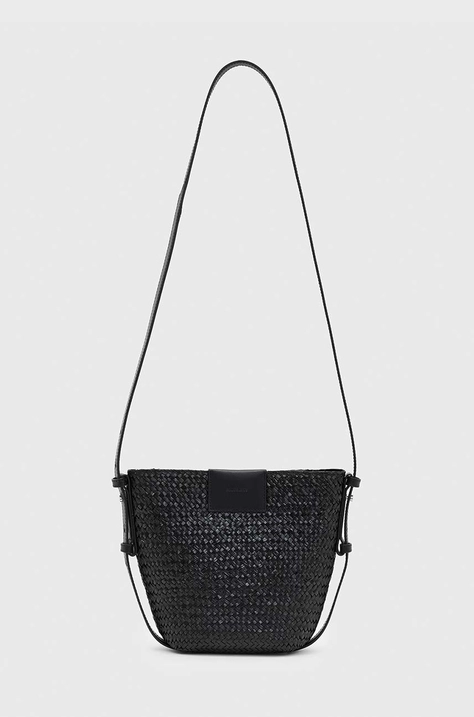 Τσάντα AllSaints EBRO STRAW CROSSBODY χρώμα: μαύρο, WB580Y