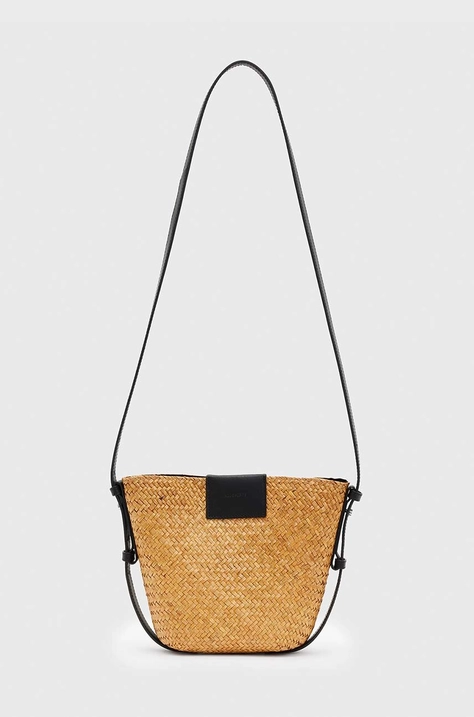 Τσάντα AllSaints EBRO STRAW CROSSBODY χρώμα: κίτρινο, WB581Y