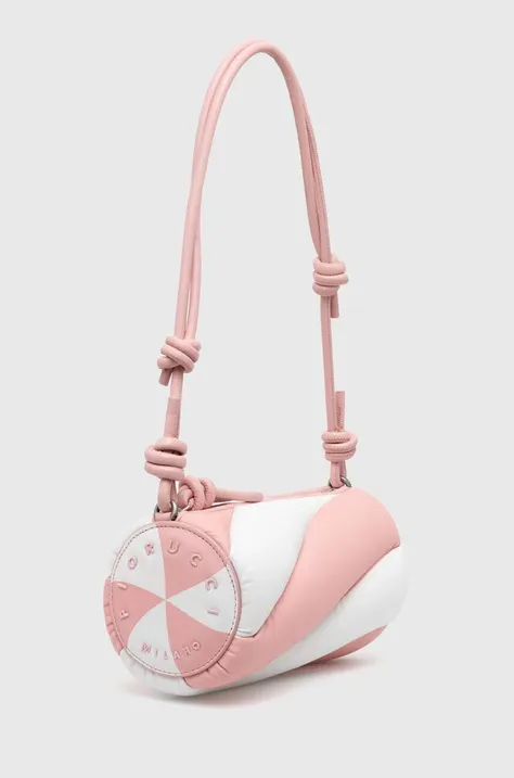 Кожена чанта Fiorucci Bicolor Leather Mella Bag в розово U01FPABA001LE04PN02