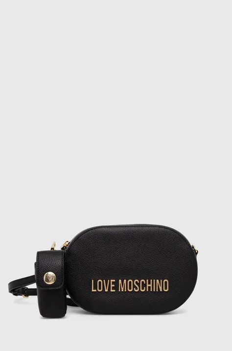 Love Moschino poseta de piele culoarea negru, JC4330PP0GK1000A