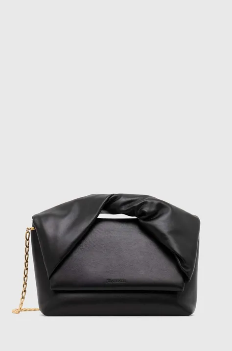 Kožená kabelka JW Anderson Large Twister Bag čierna farba, HB0538.LA0315.999